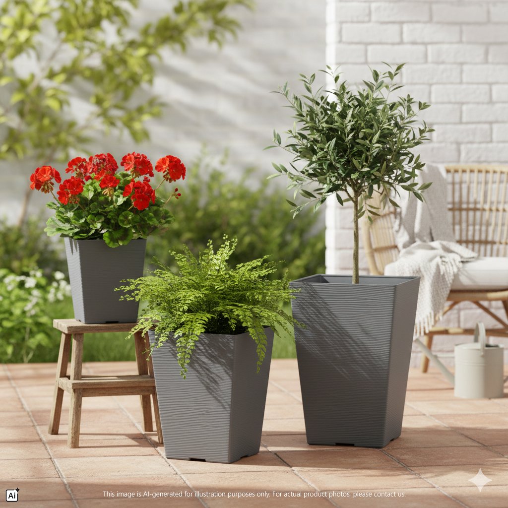 Sylvan Foliage Planter Pot Series https://felton.id/product/square-flower-pot-fbl-2510-series/ Felton Indonesia